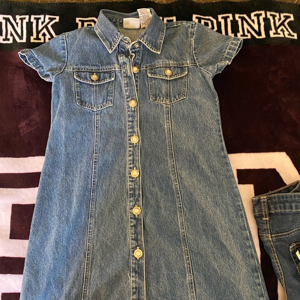 Girls denim dress size 10/12